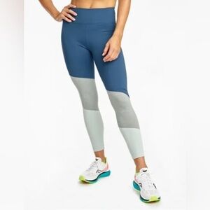 Saucony Beyond The Run Women’s Tri-Tone Tights Leggings Size XL 25’ inseam